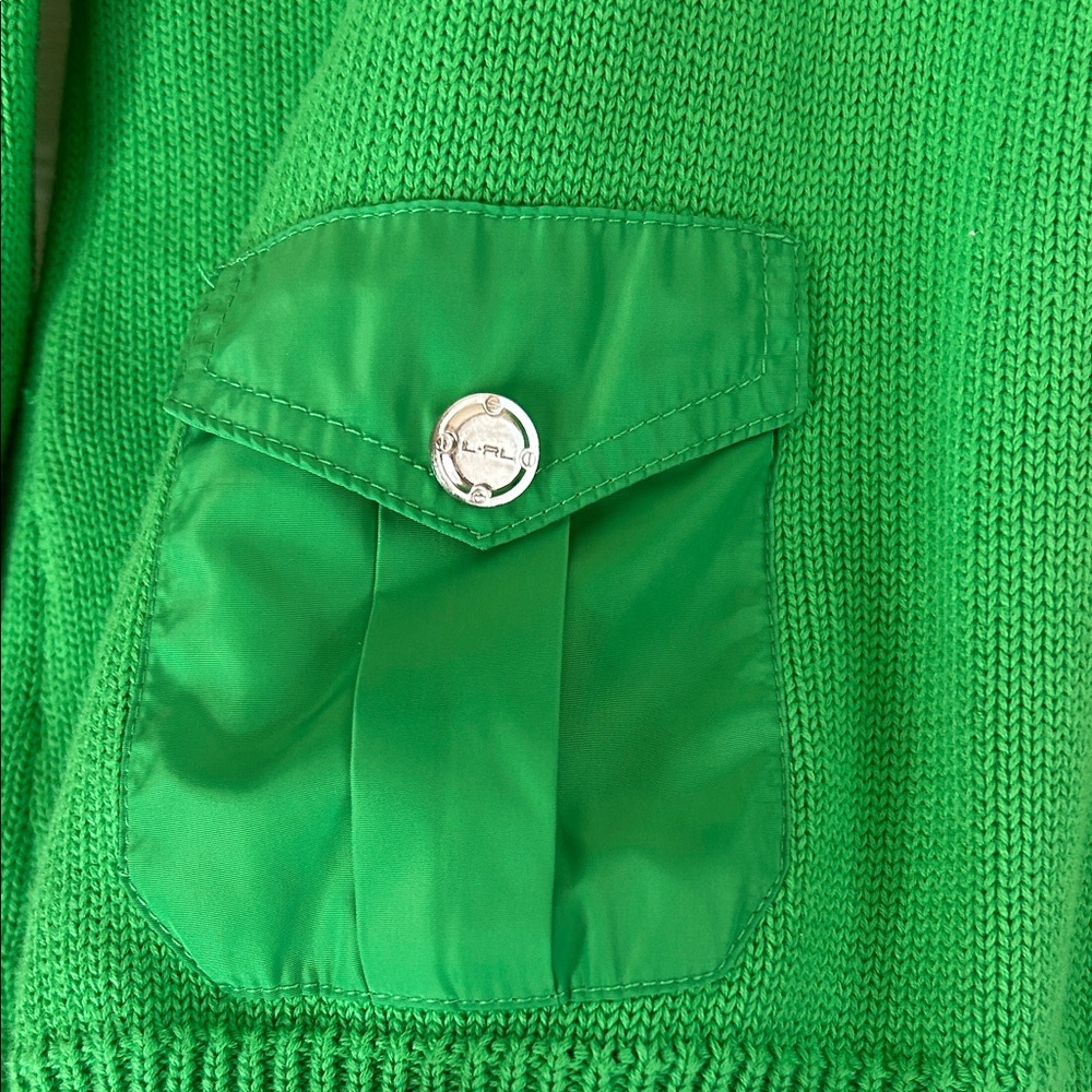 Vintage Ralph Lauren Active Vibrant Green Preppy Casual Pullover - Picture 3 of 8